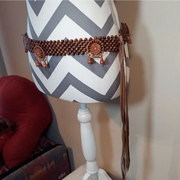 Wooden Weaved Tassel Belt  - Picture 3 of 5